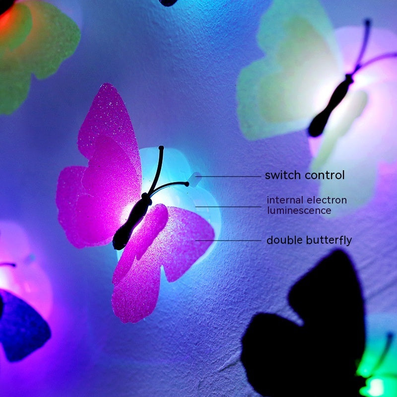 Luminous Colorful 3d Stereo Electronic Lamp Butterfly Wall Decorations