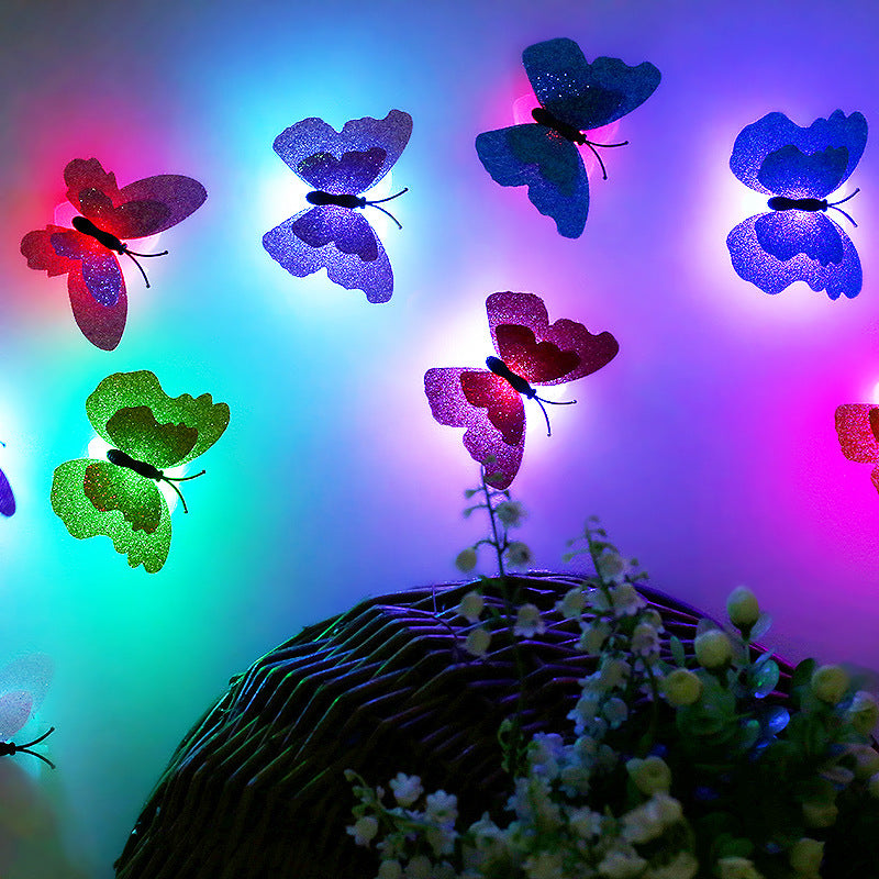 Luminous Colorful 3d Stereo Electronic Lamp Butterfly Wall Decorations