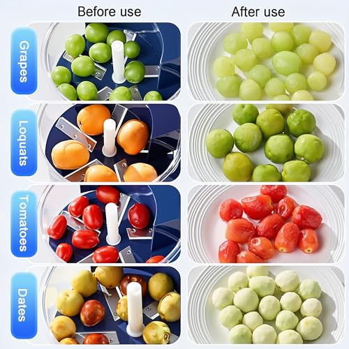 Electric Grape Peeling Machine - Automatic vegetable Peeler, Rechargeable Fruit Skin Remover Tool For Small Fruits, Home Kitchen Gadget-Blue