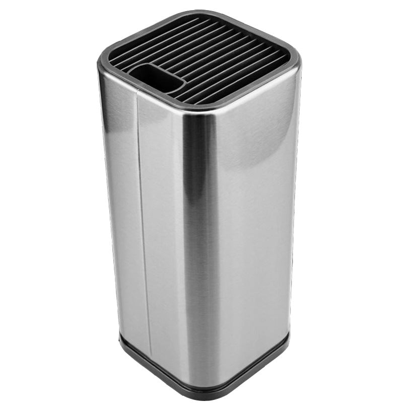 8" Universal Stainless Steel Knife Block – Modern Space-Saving Kitchen Knife Holder for Countertop Storage, Fits Any Blade up to 8 Inches