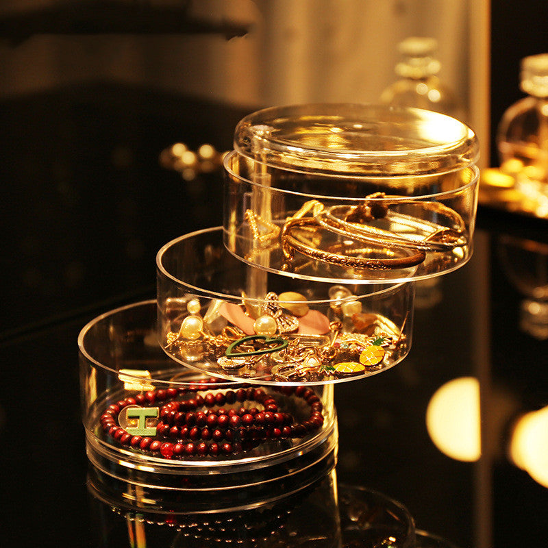 Children's Hair Accessories Head Rope Storage Rotating Transparent Box Jewelry organizing box tools collecting box