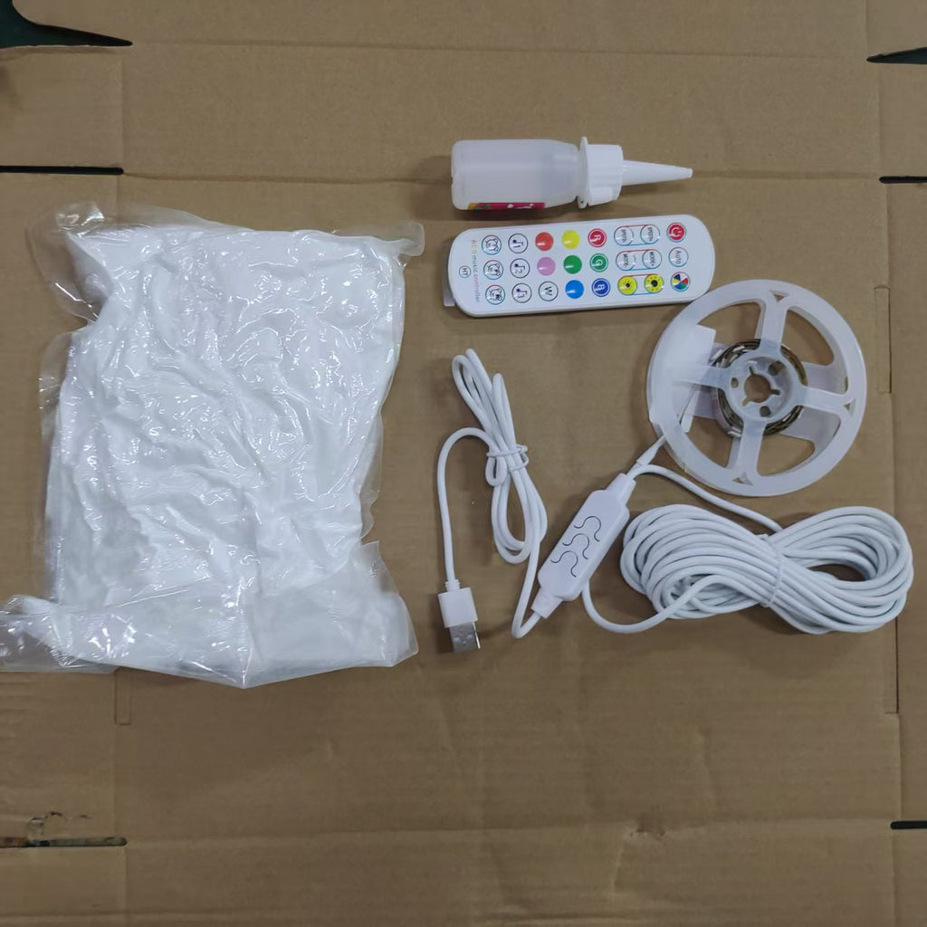 3D Smart Cloud Light with Music Sync – DIY RGB Thundercloud LED Lamp, App & Remote Control Night Light for Gaming Room, Bedroom Ceiling Decor (1M/2M/3M)