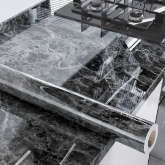 Marbling Thickened Self-adhesive Waterproof Anti-oilproof Kitchen Wall/Cabinet Stickers