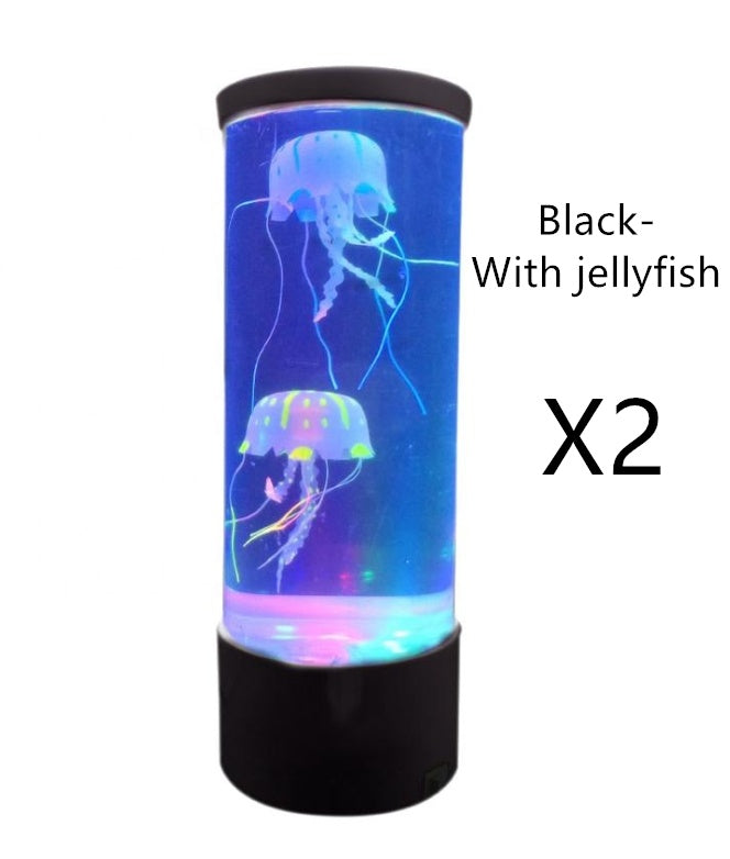 LED Colorful Jellyfish Lamp - Home Decoration Small Night Lamp Creative Ambience Light Exclusive For Cross-border