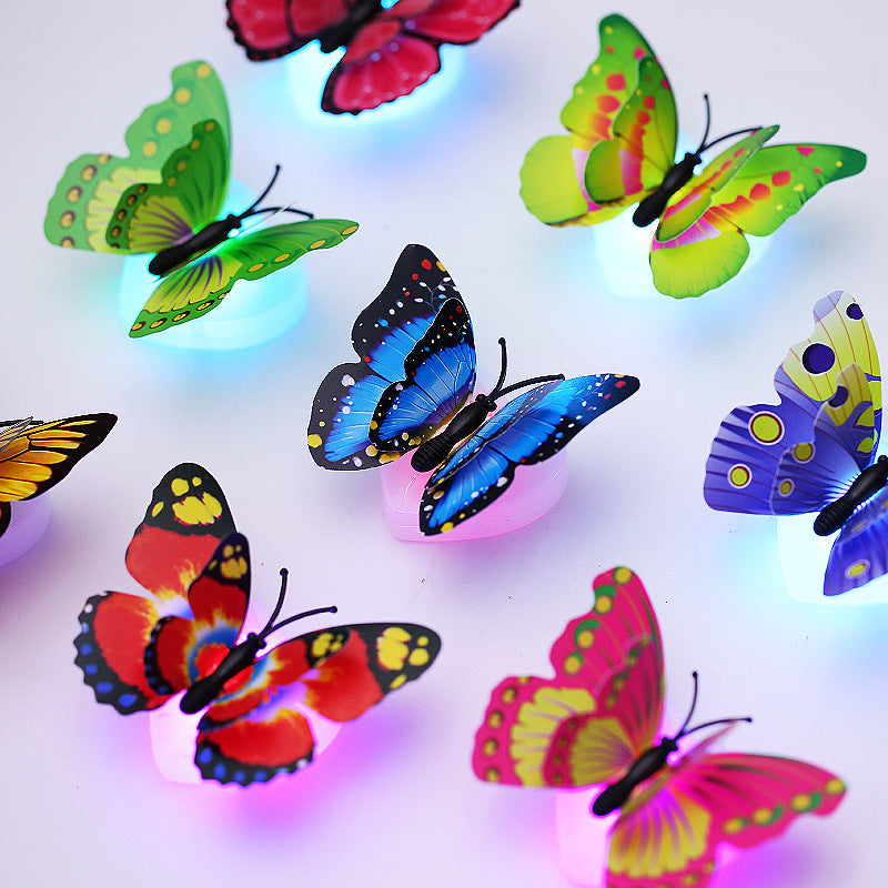 Luminous Colorful 3d Stereo Electronic Lamp Butterfly Wall Decorations