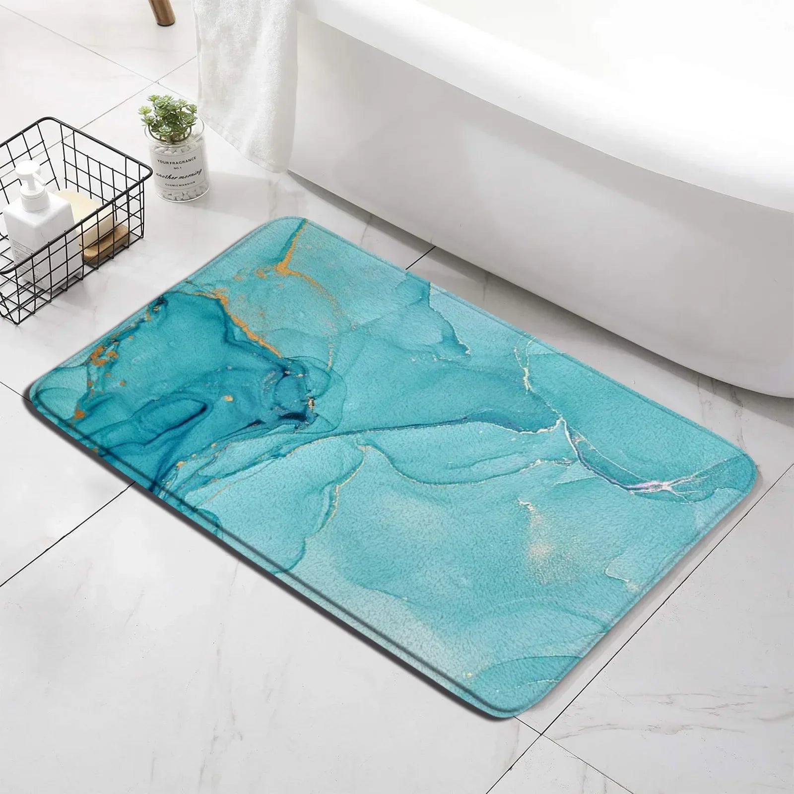 Marble 3-Piece Nonslip different colors Bathroom Rugs and Mats Set