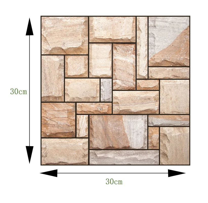 3D Faux Stone Wall Stickers Peel and Self-adhesive DIY Wallpaper Kitchen Backsplash Living Room Sticker Tile