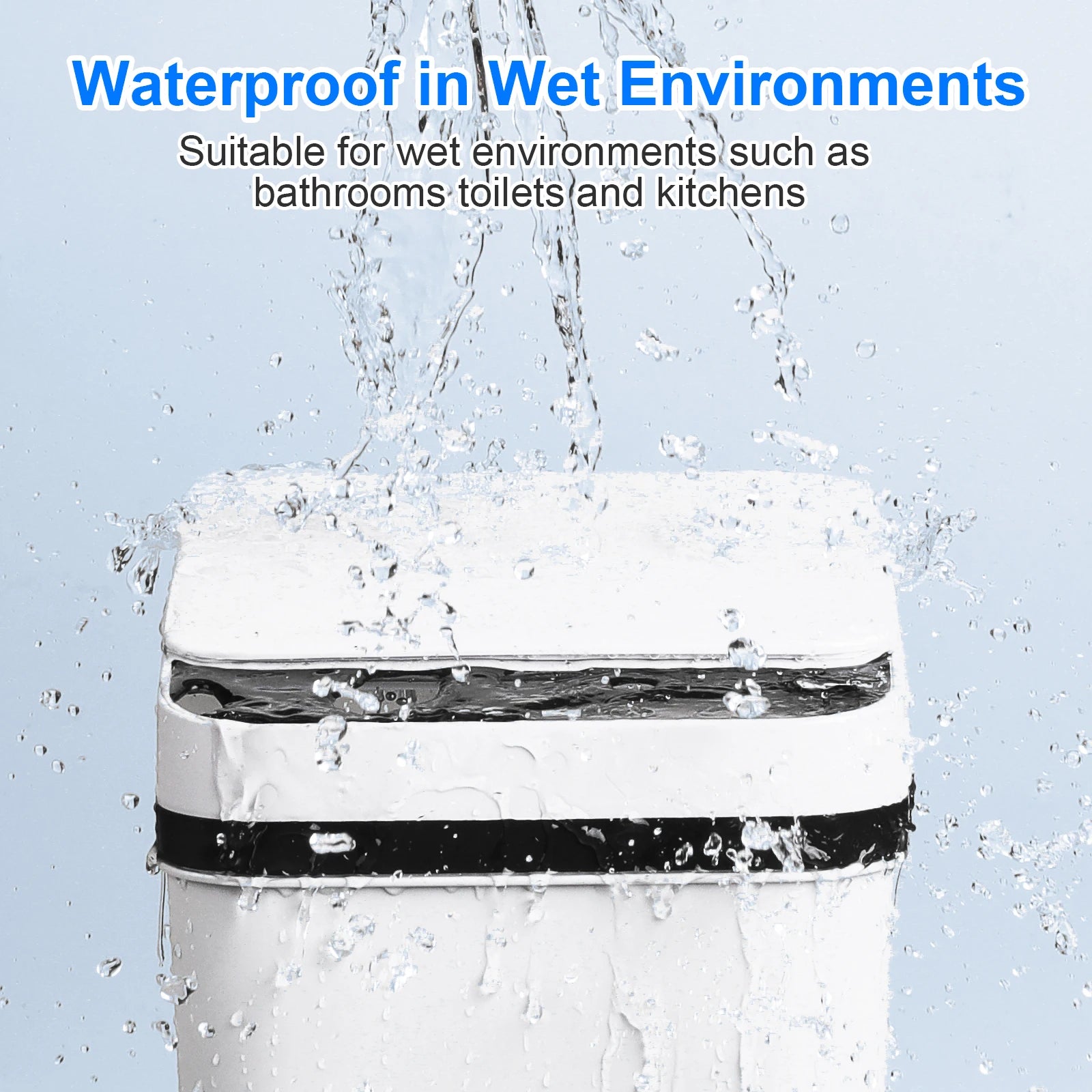 2 Pack 12L Automatic Touchless Trash Can with Motion Sensor - White Slim Bathroom Kitchen Waste Bin