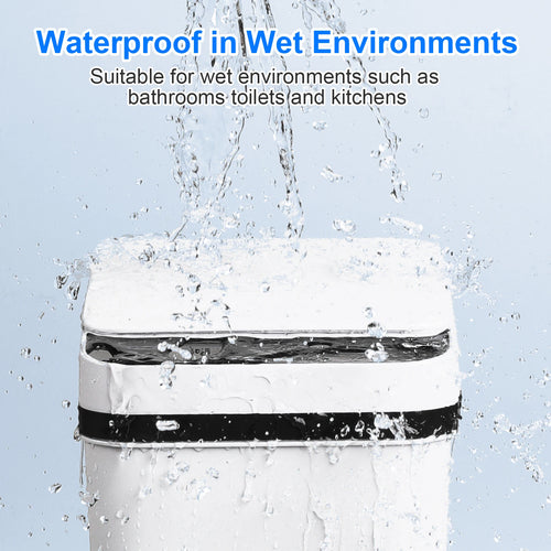 2 Pack 12L Automatic Touchless Trash Can with Motion Sensor - White Slim Bathroom Kitchen Waste Bin