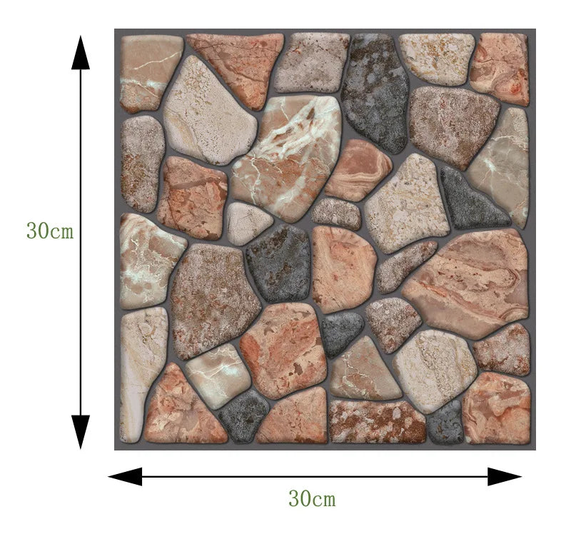 3D Faux Stone Wall Stickers Peel and Self-adhesive DIY Wallpaper Kitchen Backsplash Living Room Sticker Tile