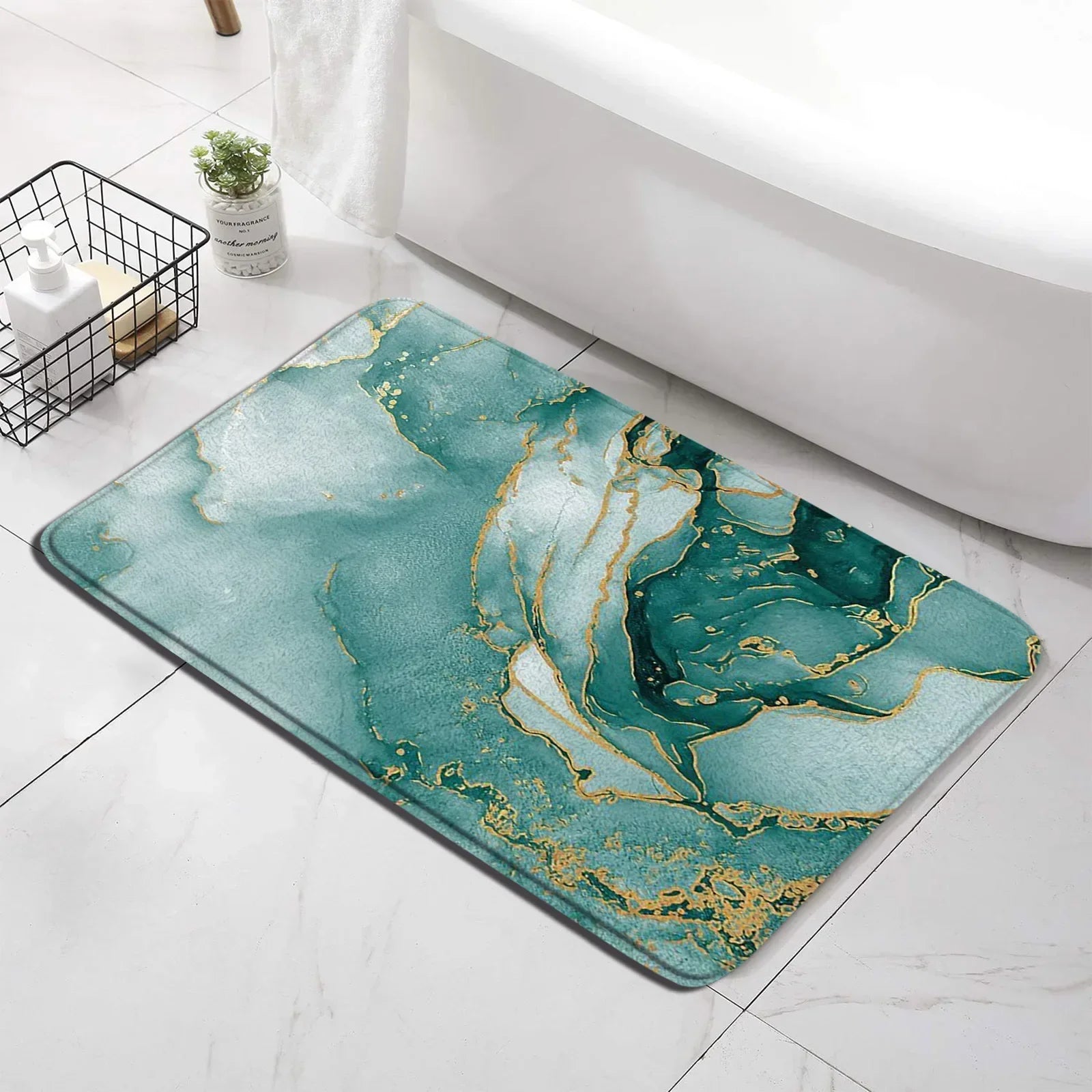 Marble 3-Piece Nonslip different colors Bathroom Rugs and Mats Set