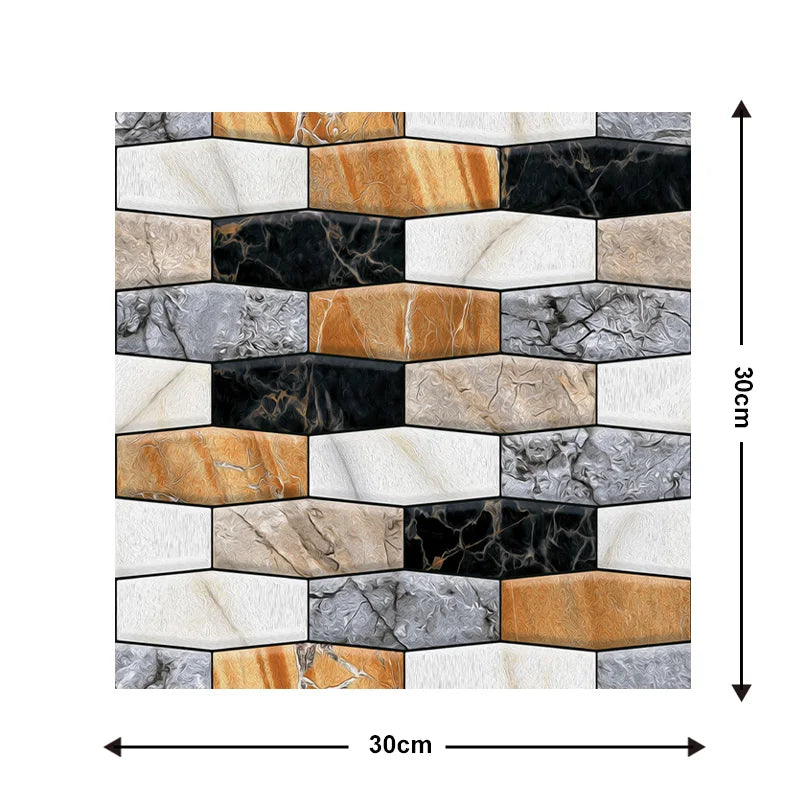 3D Faux Stone Wall Stickers Peel and Self-adhesive DIY Wallpaper Kitchen Backsplash Living Room Sticker Tile