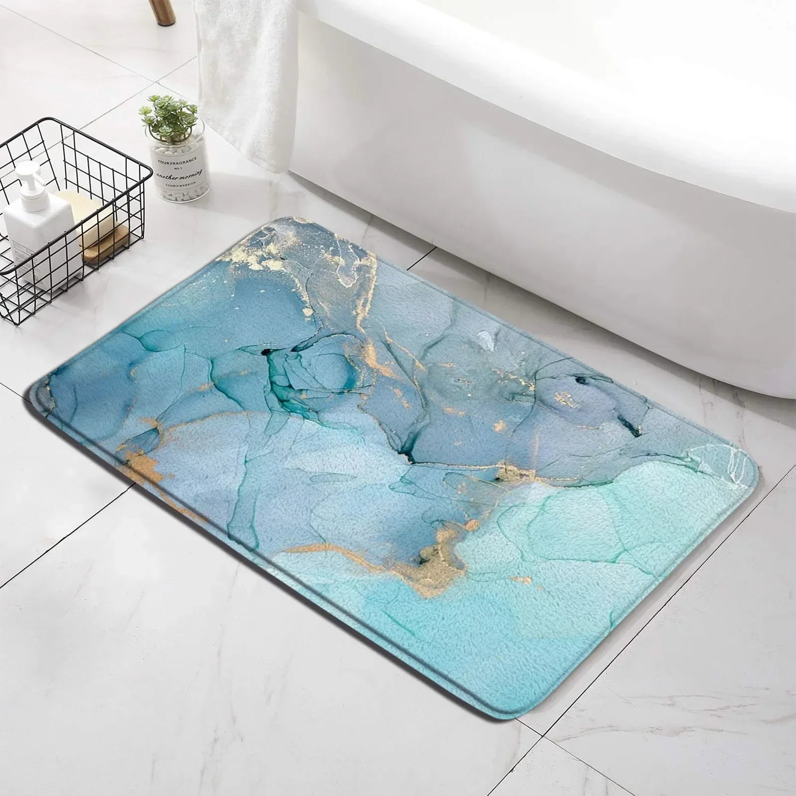 Marble 3-Piece Nonslip different colors Bathroom Rugs and Mats Set