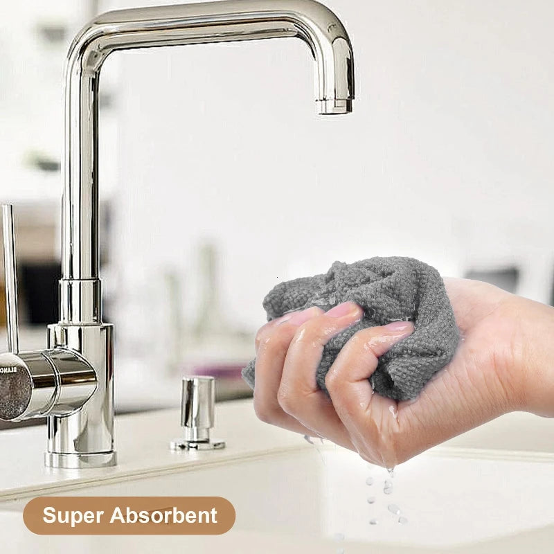 50 Reusable Cleaning Cloths per roll, Super Absorbent Microfiber Dish Towels, Replace Paper Towels, for Kitchen, Household and car Cleaning