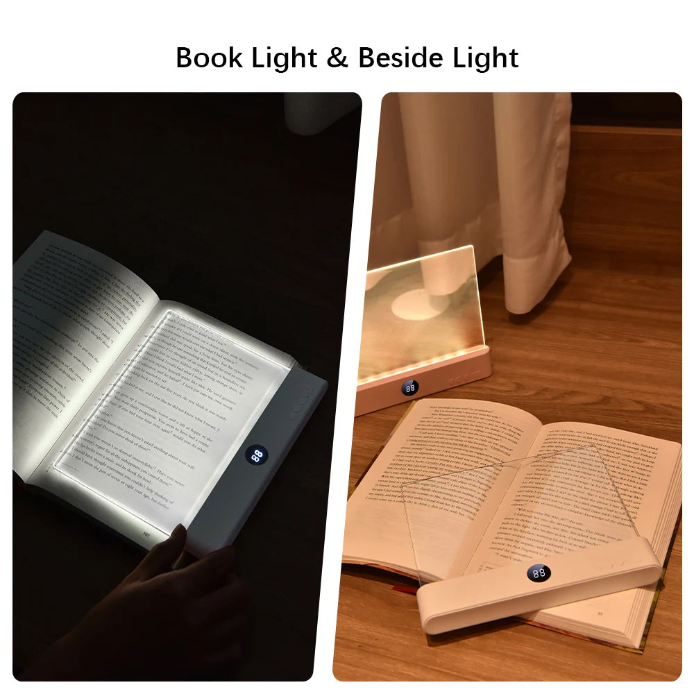 LED Book Light and Night Light 2 in 1, 3 Color Temperatures & Stepless Dimming, USB Rechargeable Reading Light with Timer
