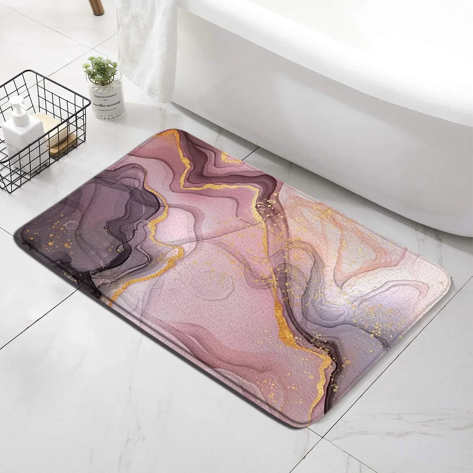 Marble 3-Piece Nonslip different colors Bathroom Rugs and Mats Set