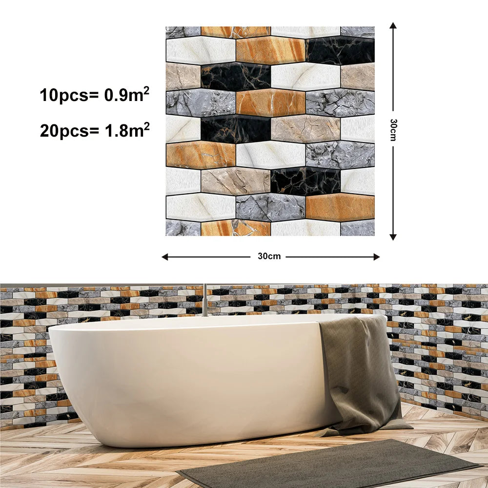 3D Faux Stone Wall Stickers Peel and Self-adhesive DIY Wallpaper Kitchen Backsplash Living Room Sticker Tile