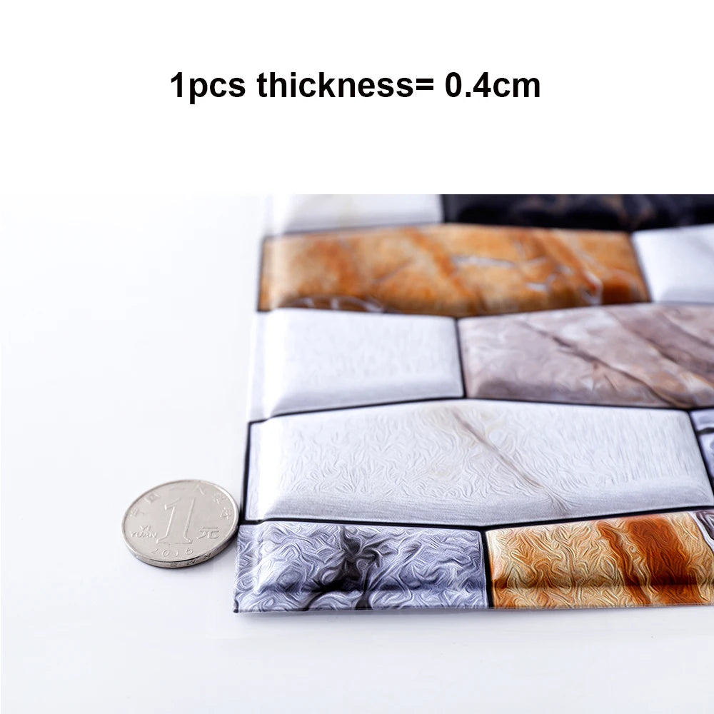 3D Faux Stone Wall Stickers Peel and Self-adhesive DIY Wallpaper Kitchen Backsplash Living Room Sticker Tile