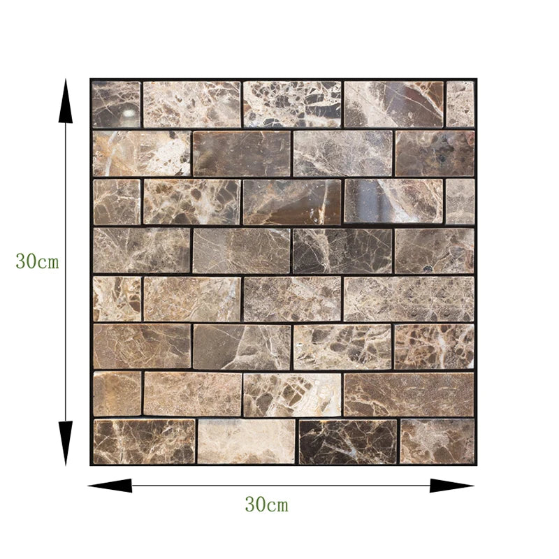 3D Faux Stone Wall Stickers Peel and Self-adhesive DIY Wallpaper Kitchen Backsplash Living Room Sticker Tile