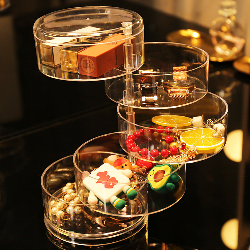 Children's Hair Accessories Head Rope Storage Rotating Transparent Box Jewelry organizing box tools collecting box