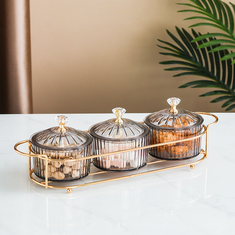 Dim Sum Grid Luxury golden and silver Tray Wrought Iron Box With Lid