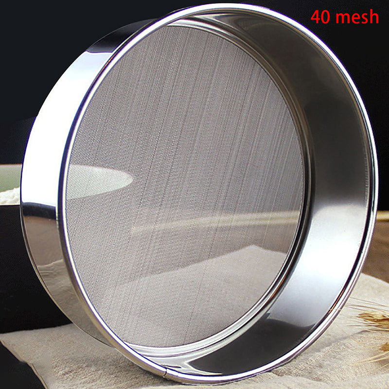 Premium Food-Grade 304 Stainless Steel Fine Mesh Flour Sifter Sieve Strainer – Durable Round Kitchen Tool for Baking, Powdered Sugar, & Cocoa Powdering.