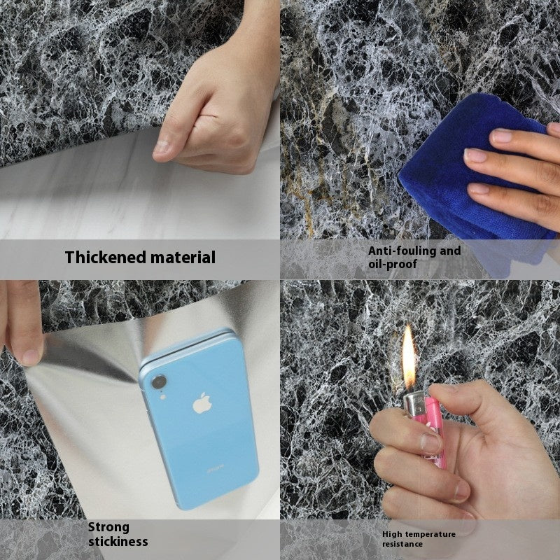 Marbling Thickened Self-adhesive Waterproof Anti-oilproof Kitchen Wall/Cabinet Stickers