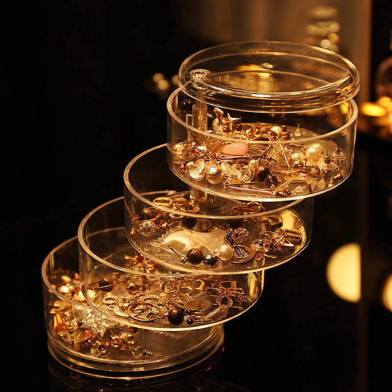 Children's Hair Accessories Head Rope Storage Rotating Transparent Box Jewelry organizing box tools collecting box