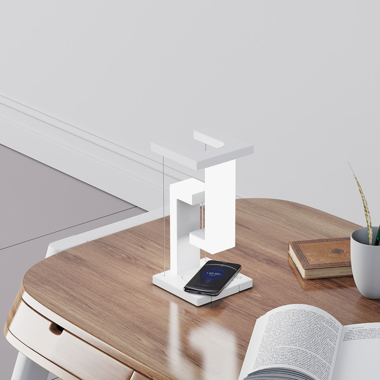 Anti Gravity Wireless Charging Table Lamp with 2 different colors
