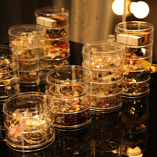 Children's Hair Accessories Head Rope Storage Rotating Transparent Box Jewelry organizing box tools collecting box